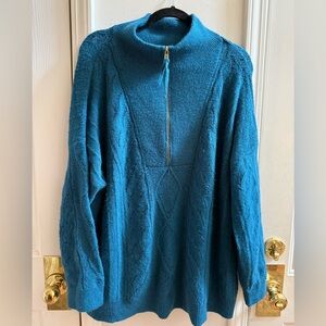 Talbots Cable Knit Zip Collar Sweater